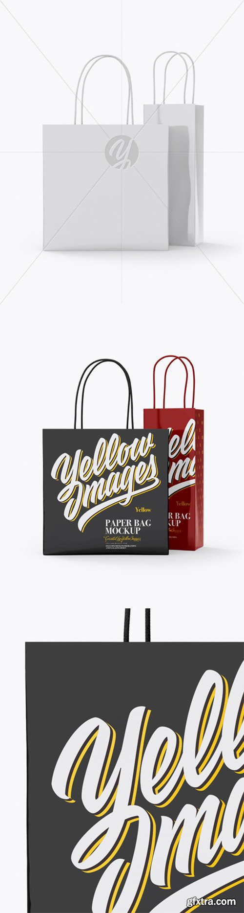 Two Glossy Paper Bags Mockup - Half Side View 27793 Two Glossy Paper Bags Mockup - Half Side View 27793
