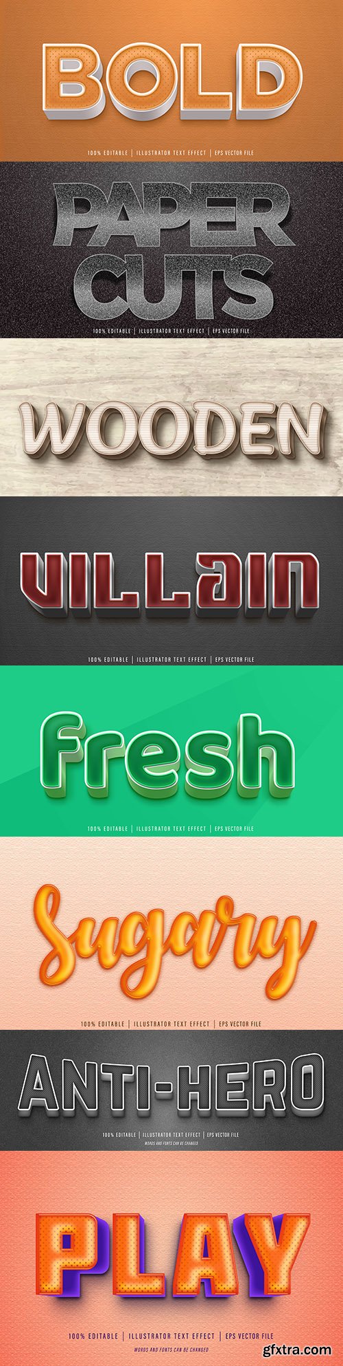 Editable font effect text collection illustration design 94
