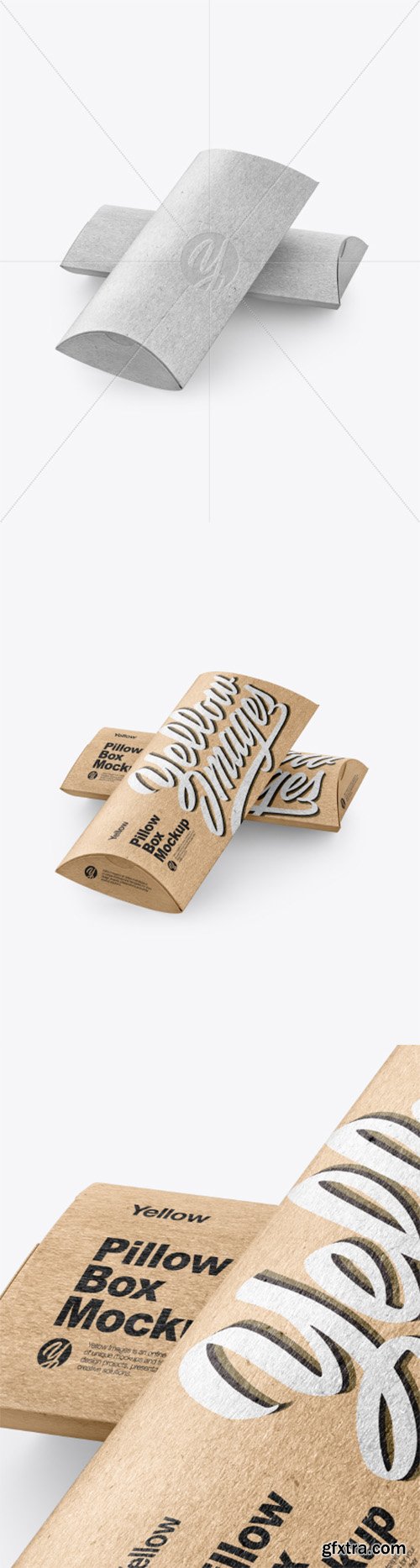 Two Kraft Paper Pillow Boxes Mockup 34054