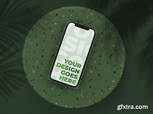 Smartphone Mockup with Terrazzo Background 346930312