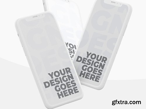 White Clay Smartphone Mockup with Isometric View 346929985