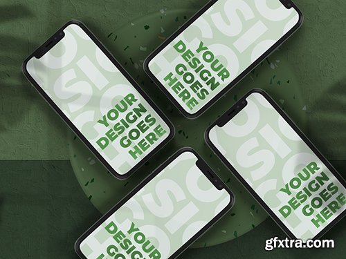 Smartphone Mockup on Terrazzo Circle 346930683