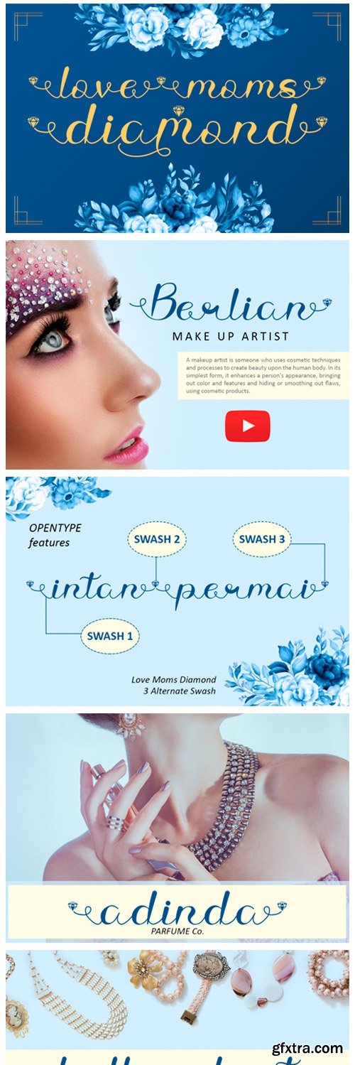 Love Moms Diamond Font