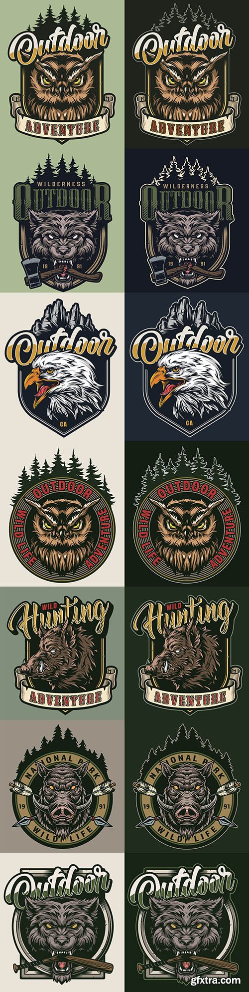 Head animals colorful emblem vintage wildlife
Head animals colorful emblem vintage wildlife