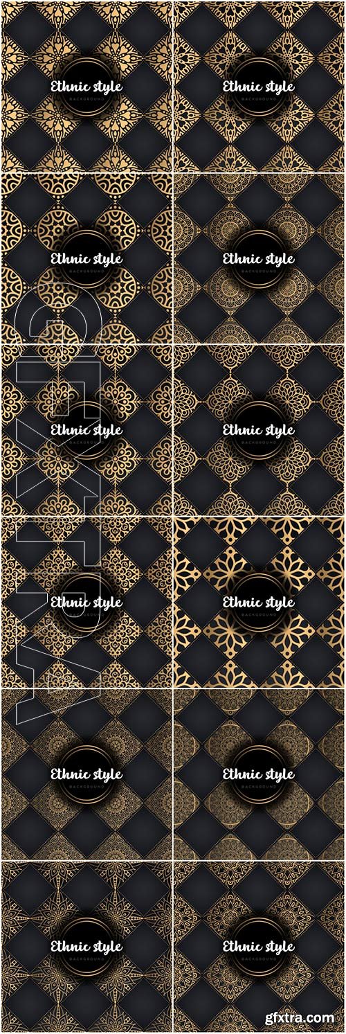 Luxury seamless pattern mandala, gold vector ornaments Luxury seamless pattern mandala, gold vector ornaments