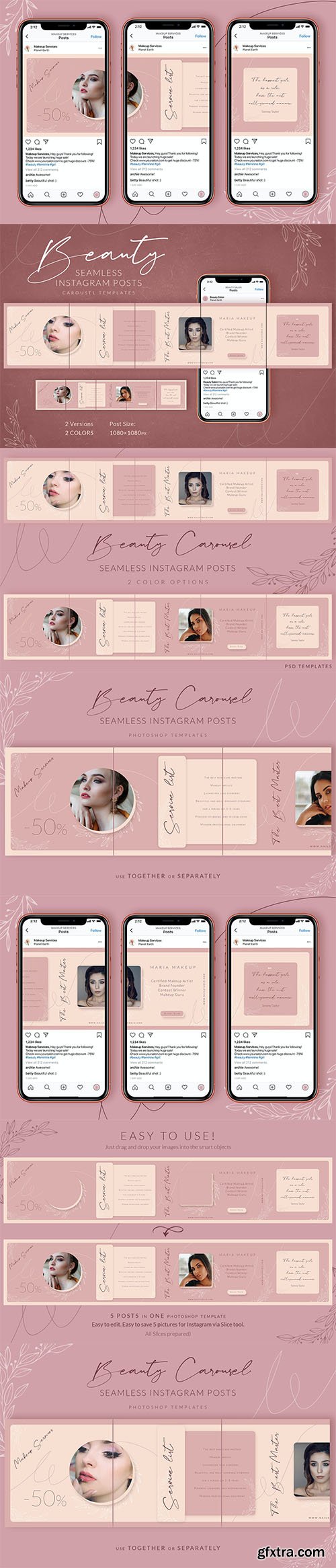 Beauty Instagram Carousel Posts