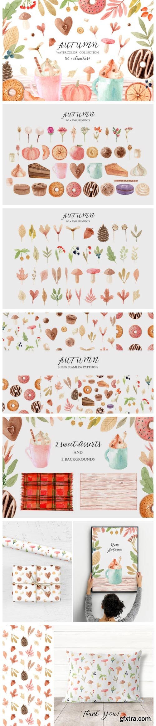 Watercolor Autumn Clipart Collection 4107307