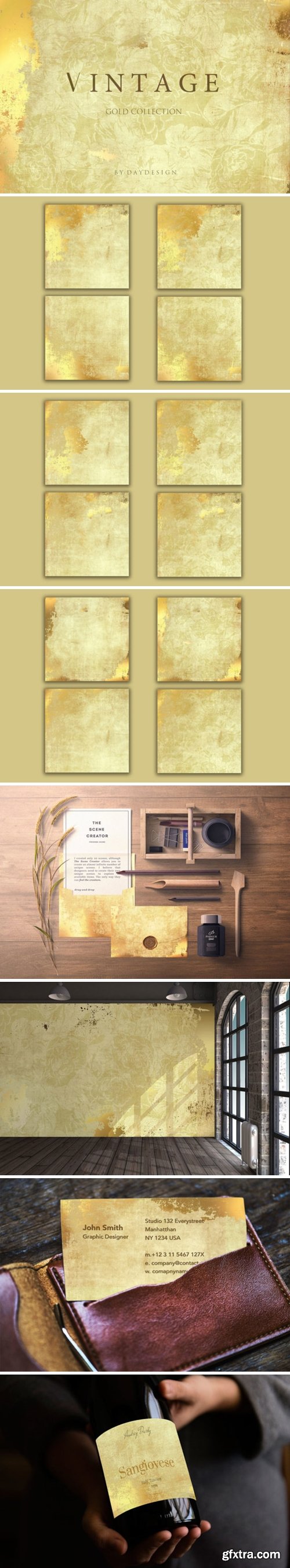 Vintage Gold Digital Paper 4106704
