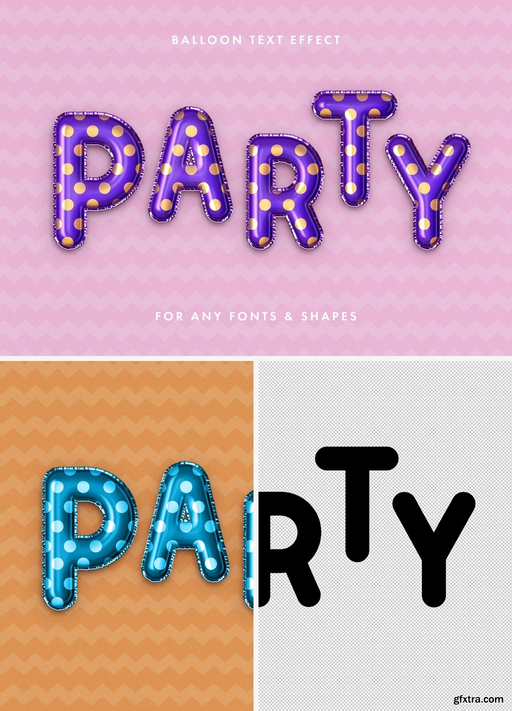 Party Foil Balloon Text Effect Mockup 348644896 » GFxtra