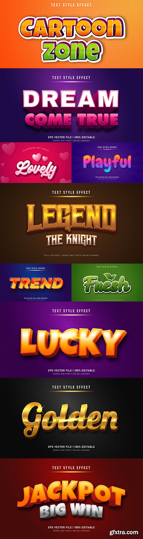 Editable font effect text collection illustration design 99
