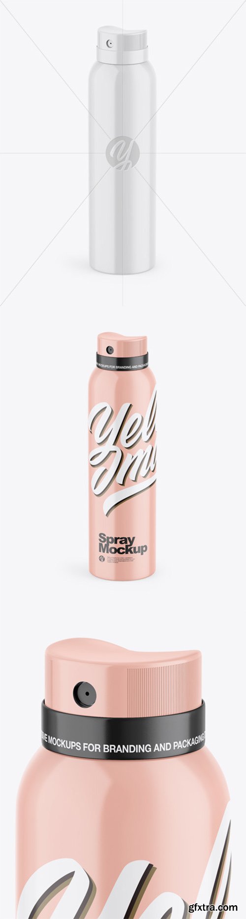Glossy Aerosol Spray Bottle Mockup 55430 Glossy Aerosol Spray Bottle Mockup 55430