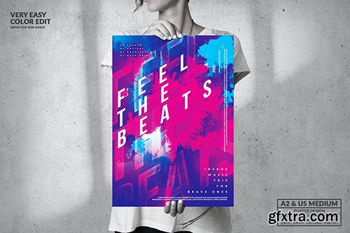 Feel The Beats Music Party - Big Poster Design