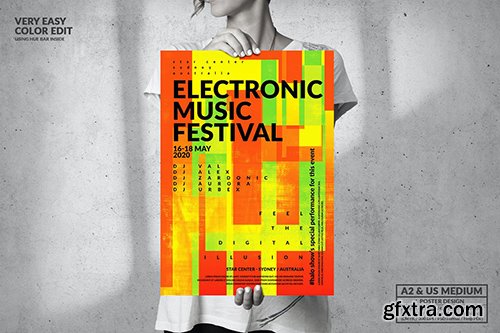 Electronic Music Event Party - Big Poster Design