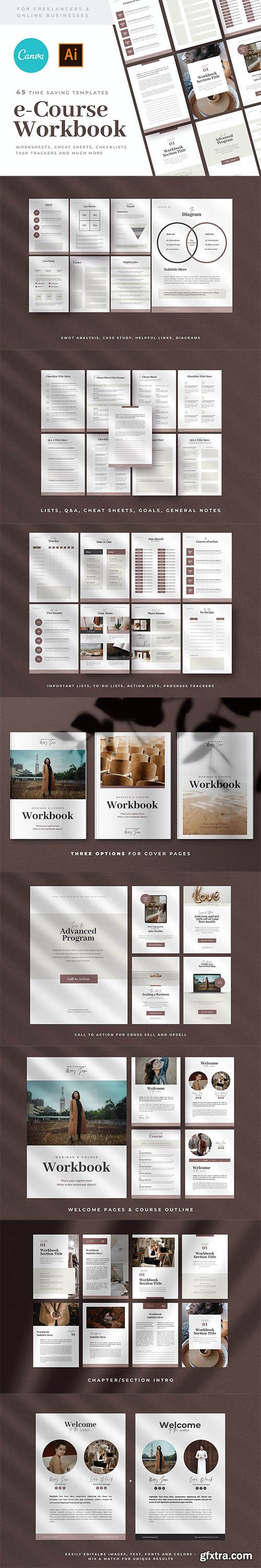 CANVA eCourse & Webinar Workbook Templates CANVA eCourse & Webinar Workbook Templates