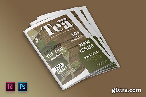 Tea and Dessert Magazine Cover Indesign Template