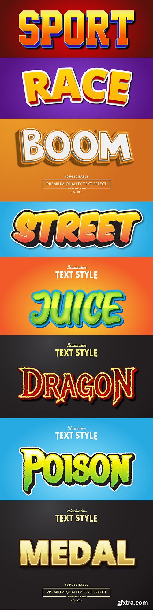 Editable font effect text collection illustration design 101
