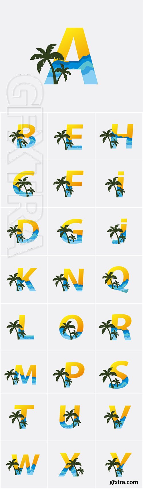 Palm beach letter logo vector illustration