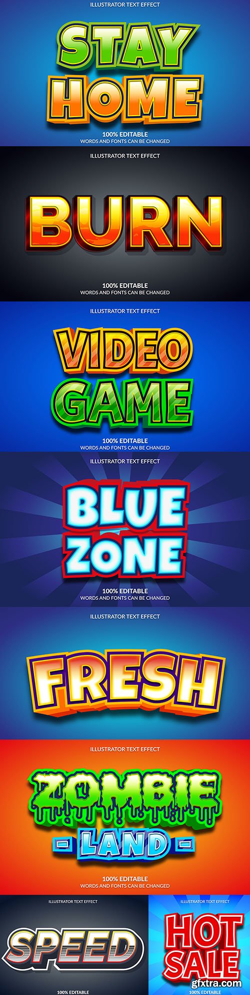 Editable font effect text collection illustration design 103
