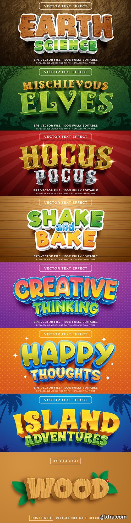 Editable font effect text collection illustration design 105
