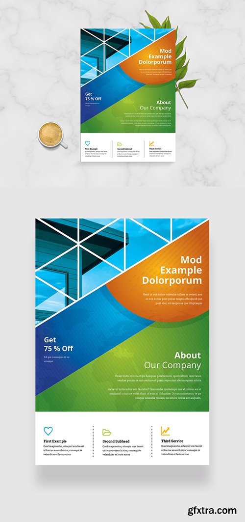 Creative Flyer Layout with Blue and Green Accent 349035447 Creative Flyer Layout with Blue and Green Accent 349035447