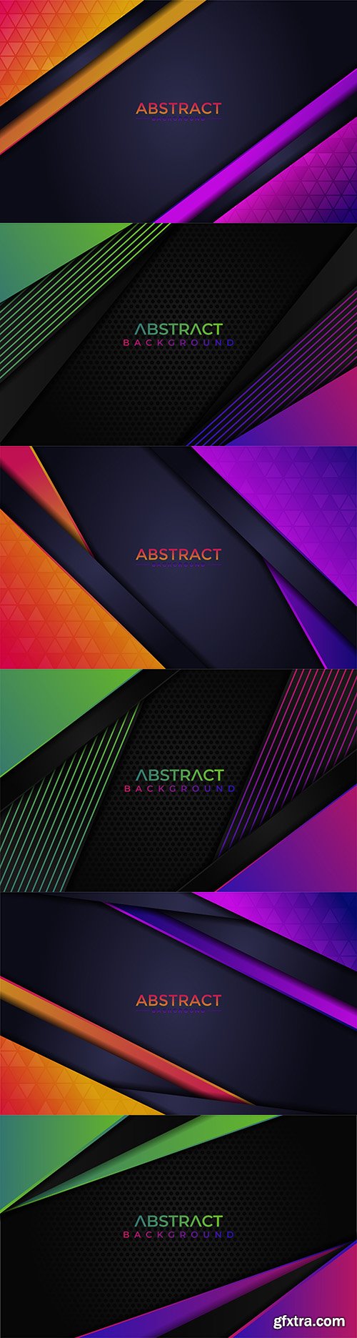 Abstract futuristic colored dark background decorative elements
