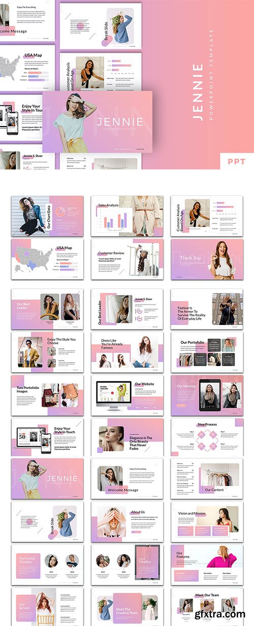 Jennie - Fashion Style PowerPoint Template