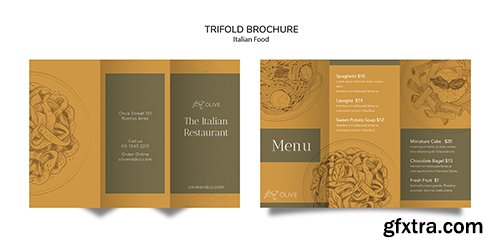 Italian food trifold brochure template