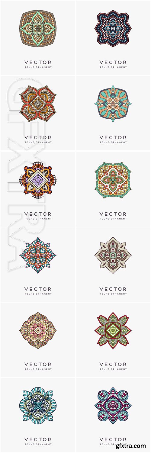 Decorative hand drawn mandala vector illustration # 12