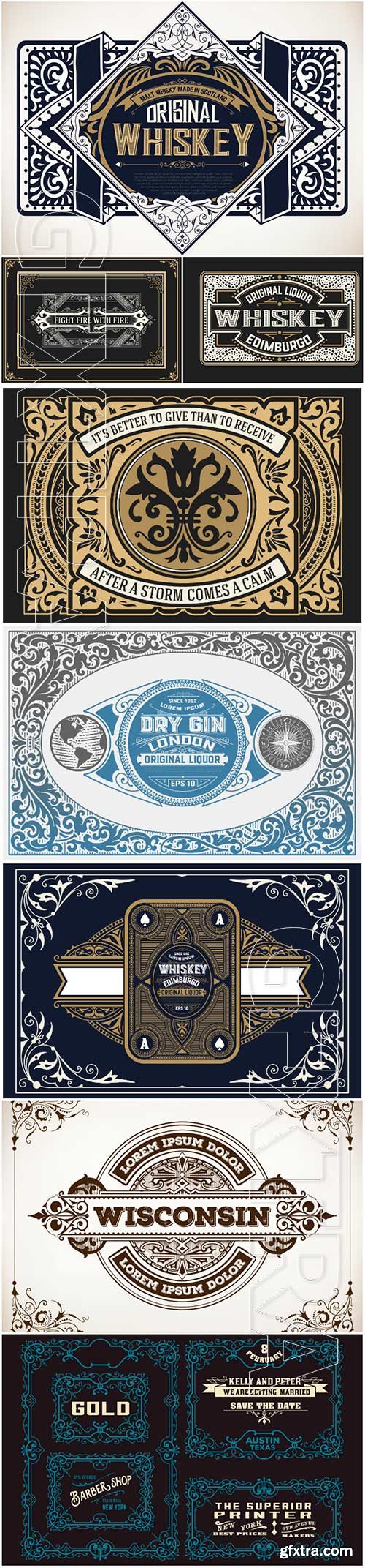 Vintage labels in vector Vintage labels in vector