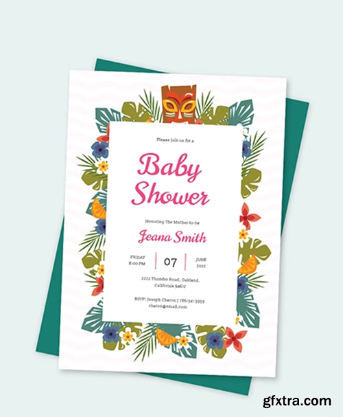 Luau Baby Shower Invitation Template » GFxtra