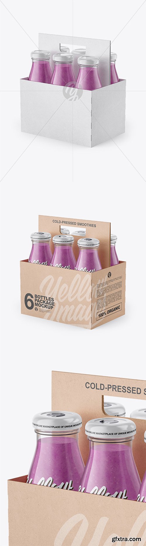6 Pack Smoothie Bottle Carrier Mockup 60037 6 Pack Smoothie Bottle Carrier Mockup 60037