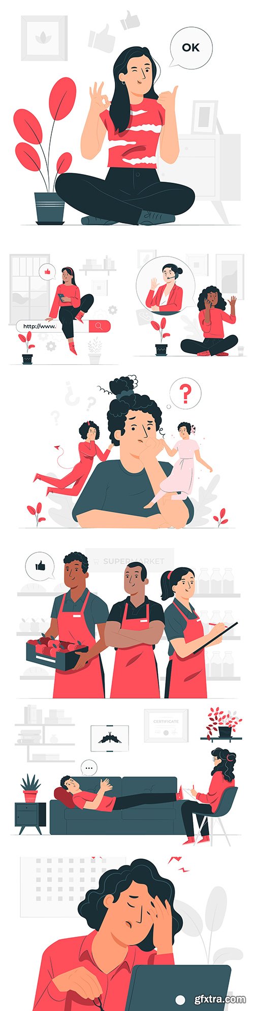 People different lifestyles and professions illustration concept
