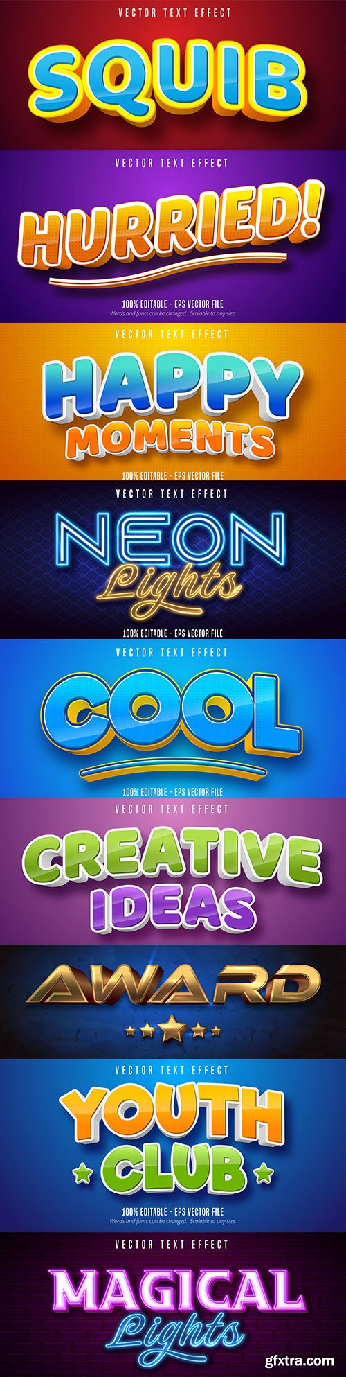Editable font effect text collection illustration design 106
