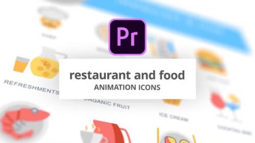 Videohive - Restaurant and Food - Animation Icons (MOGRT)