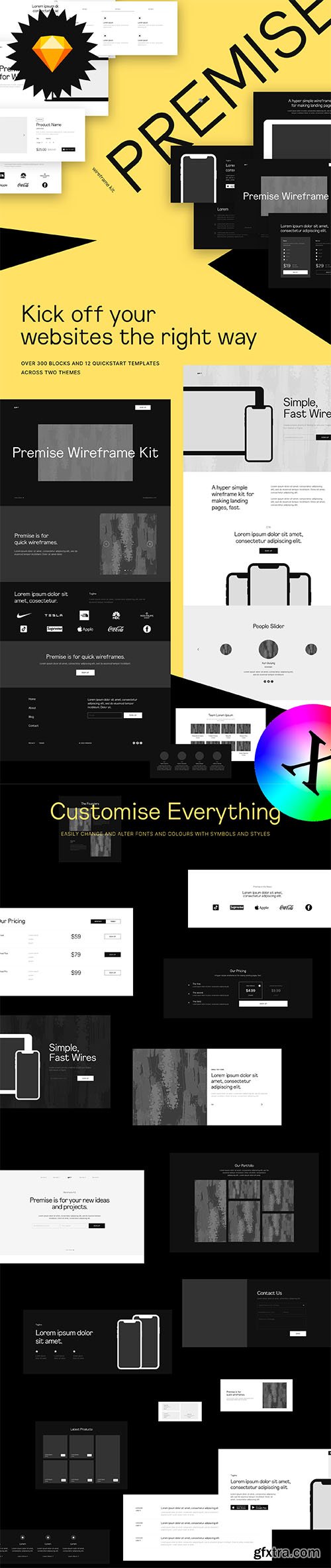Premise - Website and Landing Page Wireframe Kit - Desktop