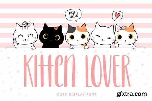 CM- Kitten Lover Cute Display Font 4971173