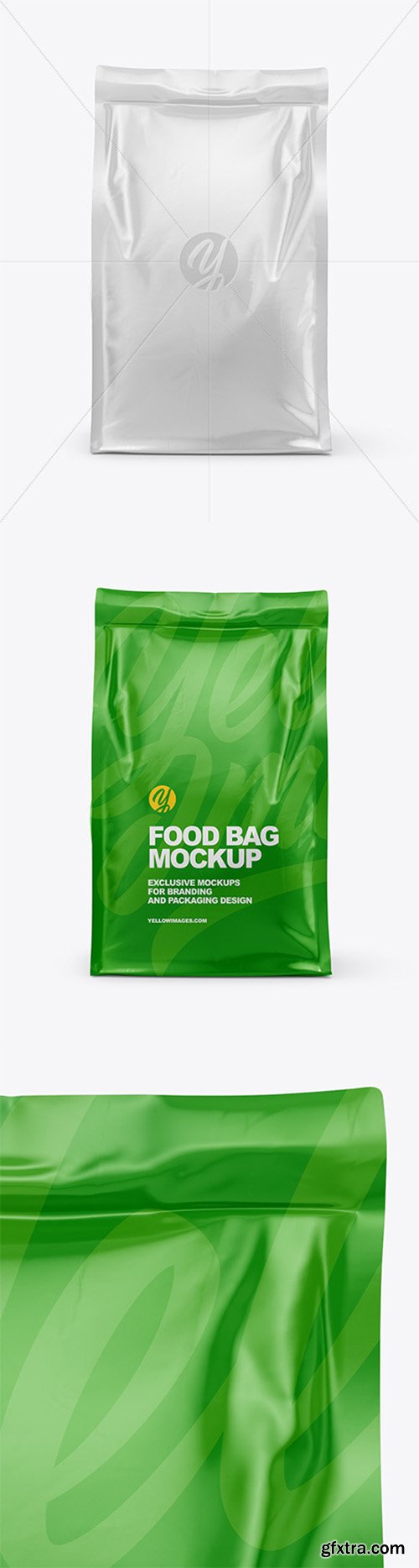 Glossy Food Bag Mockup - Front View 60620