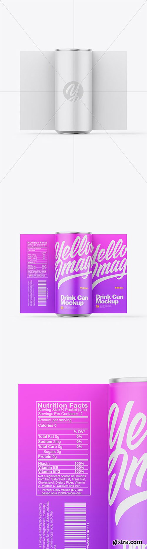 Glossy Metallic Can W/ Matte Finish Mockup 60464
