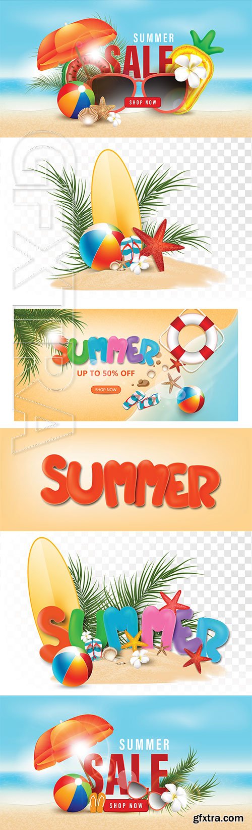 Summer Holidays on the Teach, Vector 3D Style 6xAI