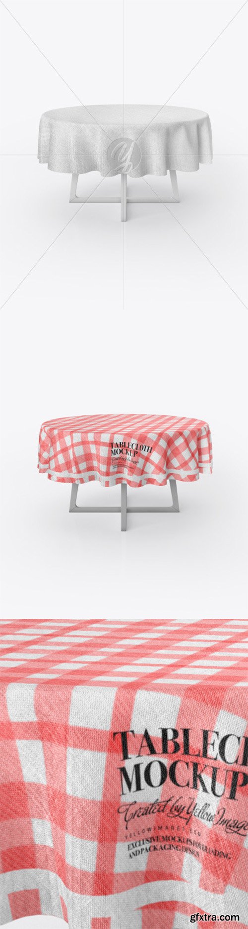 Tablecloth on Table Mockup 56800