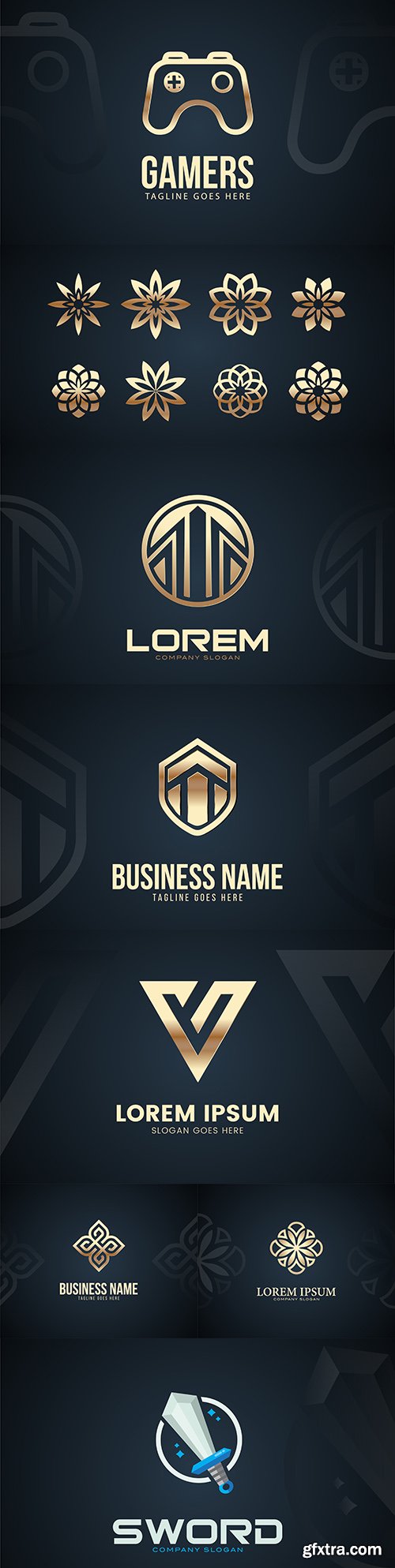 Modern and luxurious design template logo gold color
