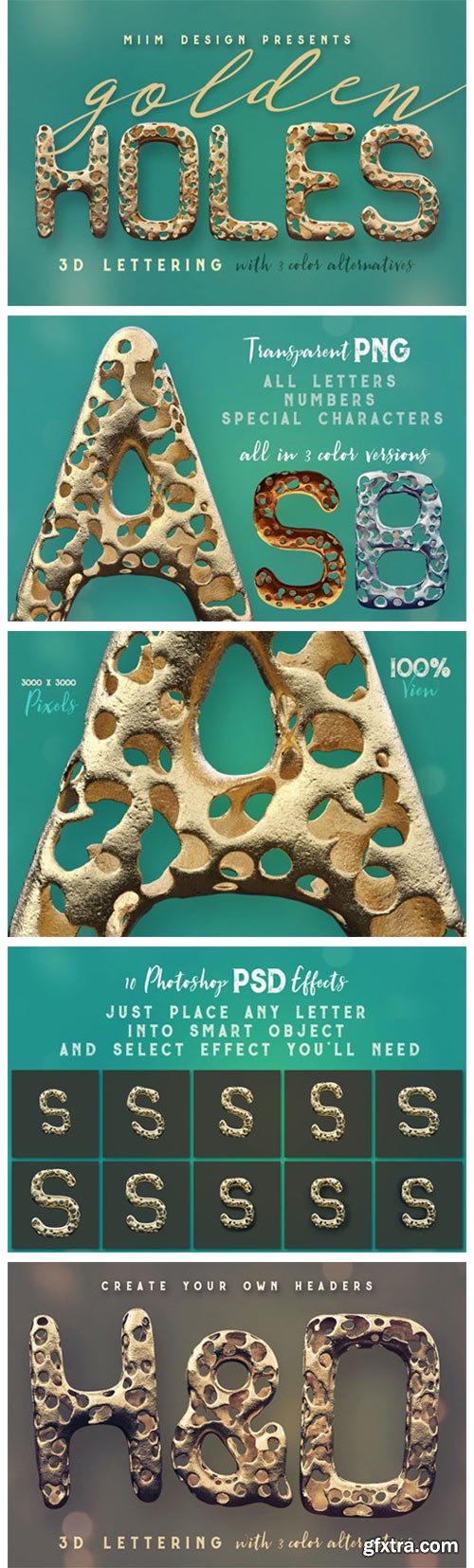 Full of Holes - Golden 3D Lettering 4188915 Full of Holes - Golden 3D Lettering 4188915