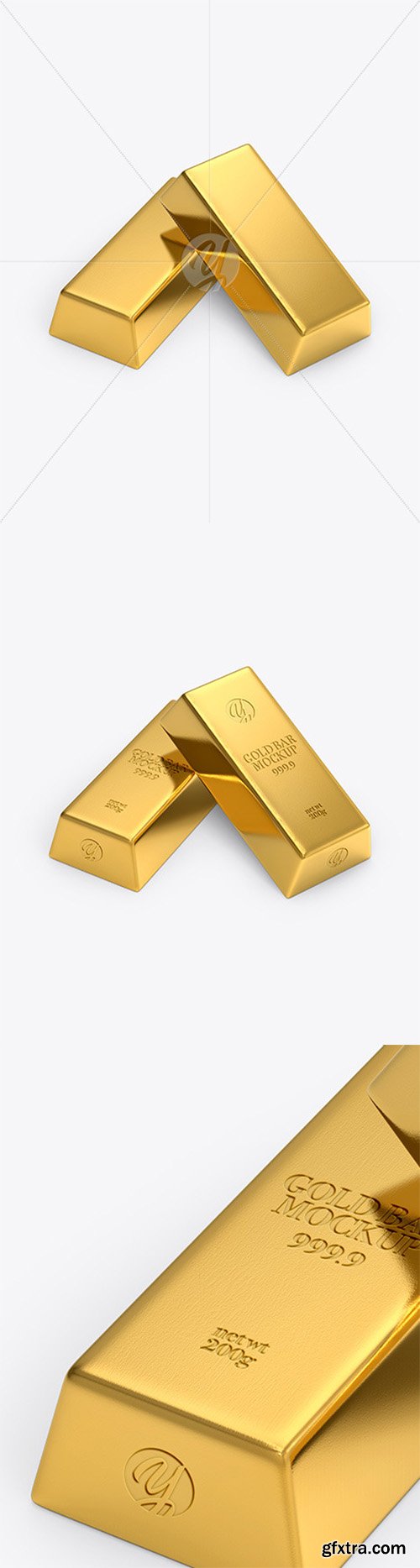 Two Gold Bars Mockup 57522