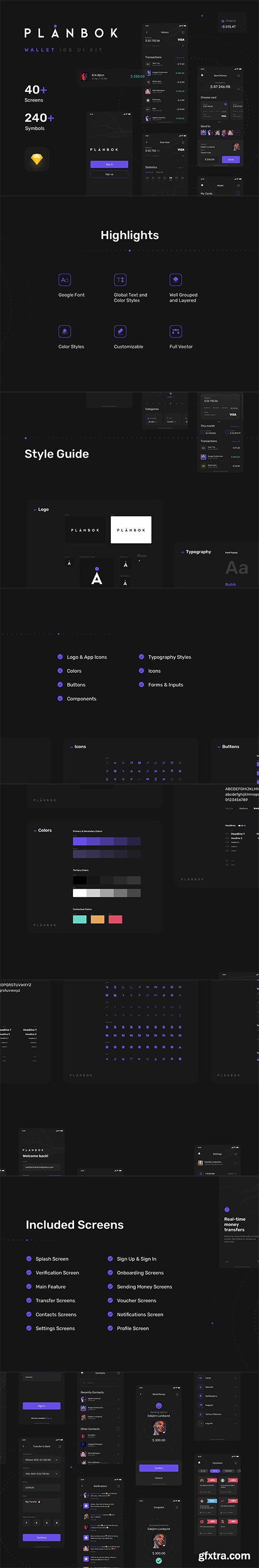 Planbok Wallet App UI Kit Planbok Wallet App UI Kit