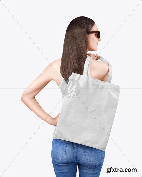 Woman w/ Cotton Bag Mockup 61046