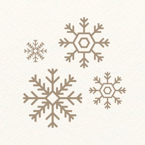Gold Christmas snowflake eleement vector - 1228185