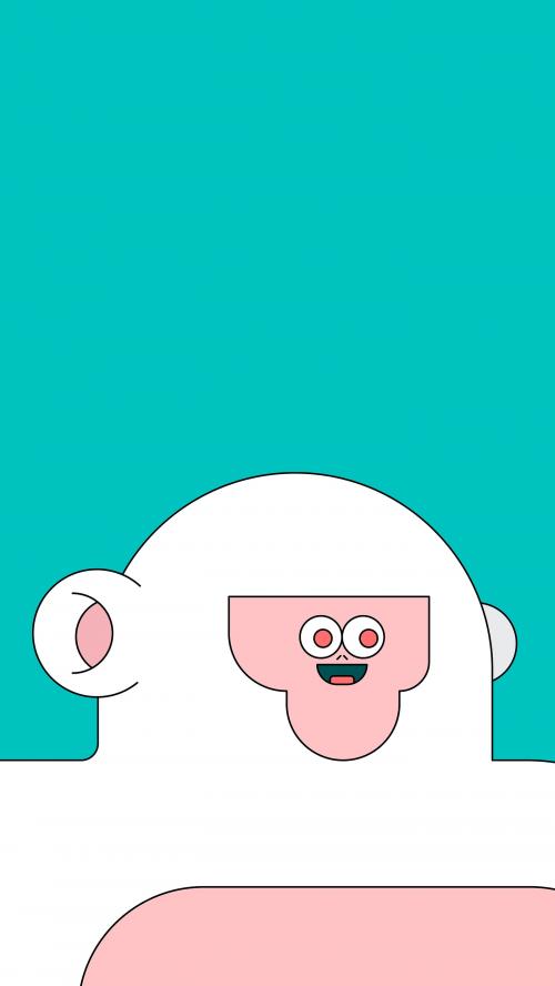 Yeti Halloween character on green background mobile phone wallpaper vector - 1222989