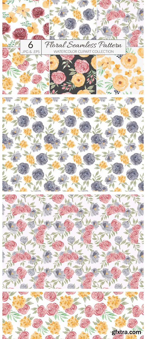6 Watercolor Flower Seamless Pattern 4178333 6 Watercolor Flower Seamless Pattern 4178333