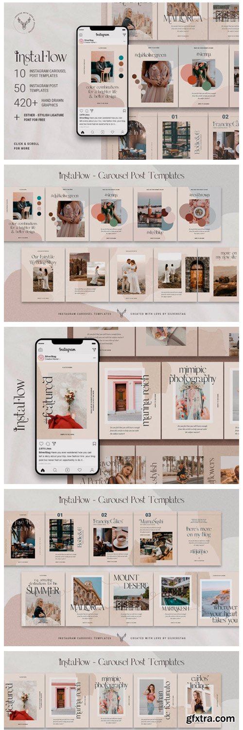 #InstaFlow - Instagram Carousel Post Template 4136348 #InstaFlow - Instagram Carousel Post Template 4136348