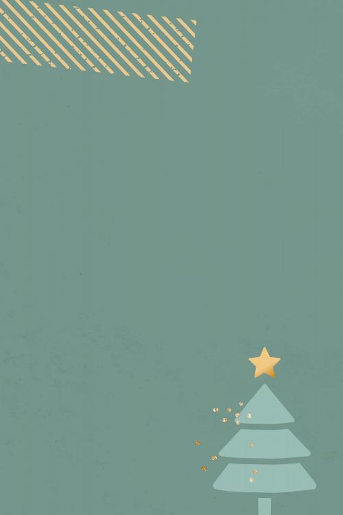 Christmas patterned on green background vector - 1227702